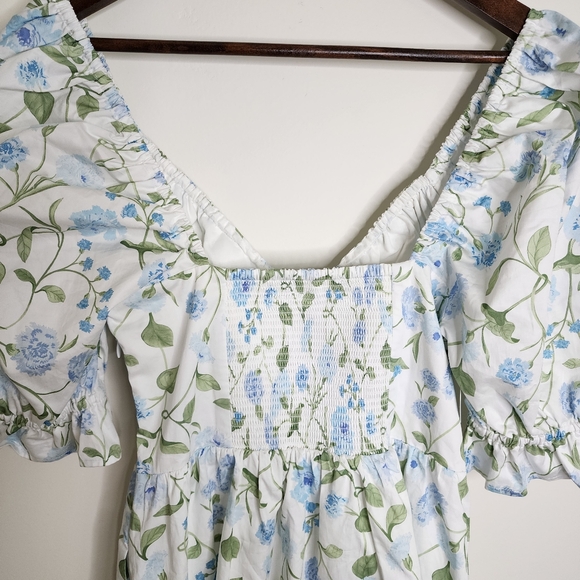 Hill House Ophelia Floral Puff Sleeve Mini Dress Small Cottagecore Picnic Boho - Picture 13 of 16